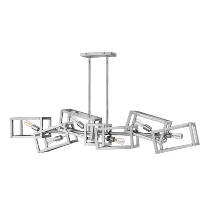 Hinkley Ensemble 6-Light Polished Nickel Linear Island Chandelier
