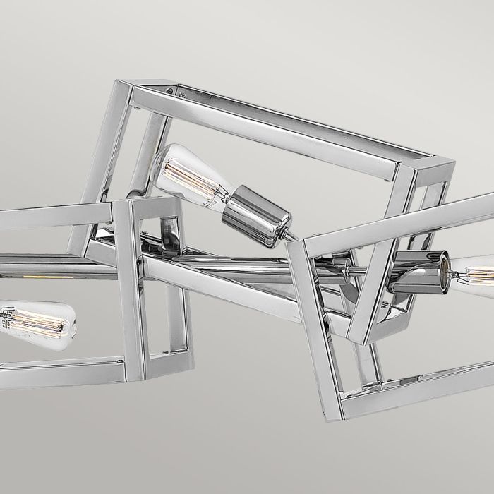 Hinkley Ensemble 6-Light Polished Nickel Linear Island Chandelier