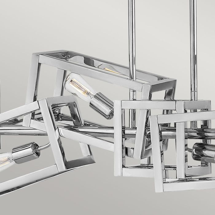 Hinkley Ensemble 6-Light Polished Nickel Linear Island Chandelier