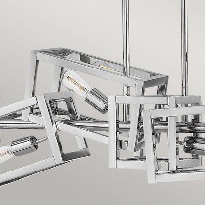 Hinkley Ensemble 6-Light Polished Nickel Linear Island Chandelier