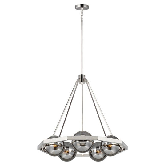 Generation Lighting (Feiss) Harper 5-Light Polished Nickel Glass Globe Chandelier