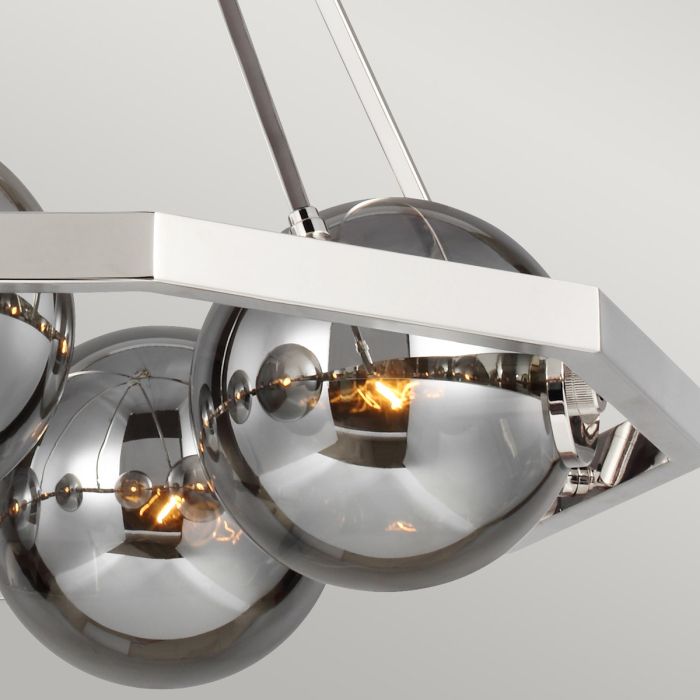 Generation Lighting (Feiss) Harper 5-Light Polished Nickel Glass Globe Chandelier
