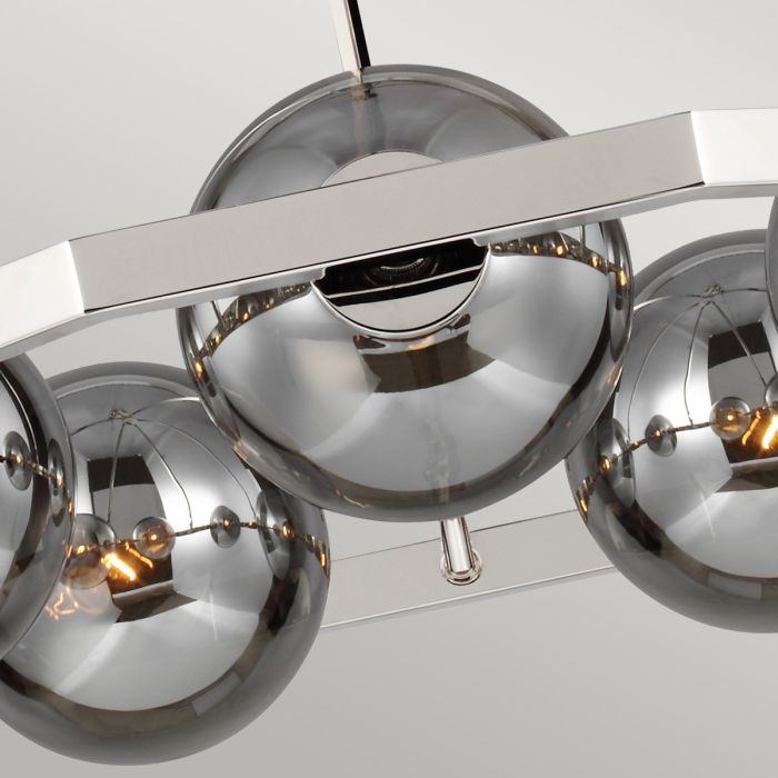 Generation Lighting (Feiss) Harper 5-Light Polished Nickel Glass Globe Chandelier
