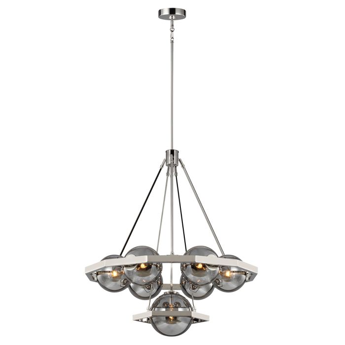 Generation Lighting (Feiss) Harper 7-Light Polished Nickel Glass Globe Chandelier
