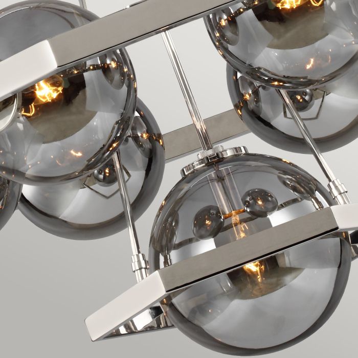 Generation Lighting (Feiss) Harper 7-Light Polished Nickel Glass Globe Chandelier