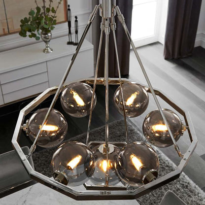 Generation Lighting (Feiss) Harper 7-Light Polished Nickel Glass Globe Chandelier