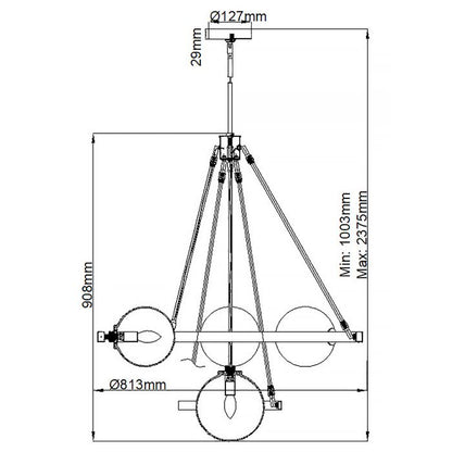 Generation Lighting (Feiss) Harper 7-Light Polished Nickel Glass Globe Chandelier