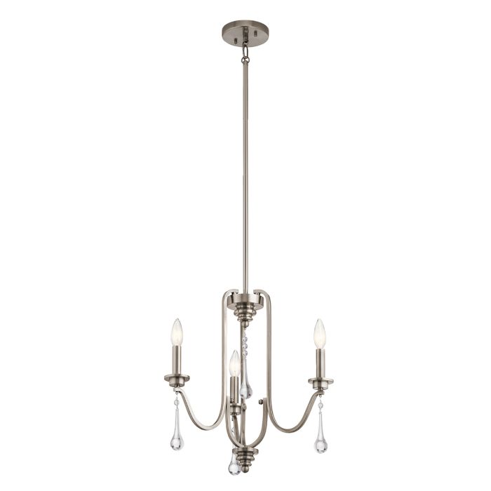 Kichler Karlee 3-Light Classic Pewter Candle Chandelier