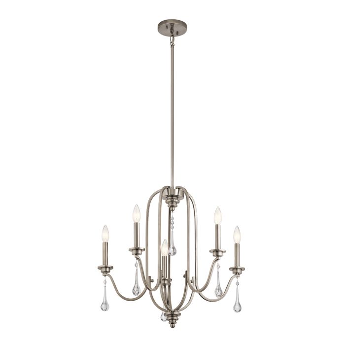 Kichler Karlee 5-Light Classic Pewter Candle Chandelier