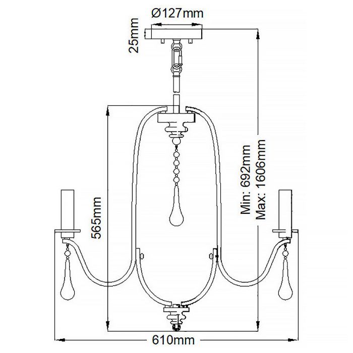 Kichler Karlee 5-Light Classic Pewter Candle Chandelier