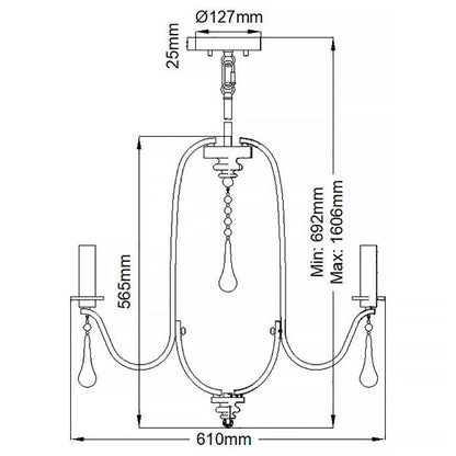 Kichler Karlee 5-Light Classic Pewter Candle Chandelier