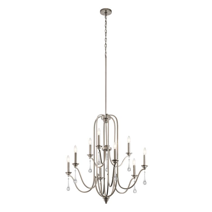 Kichler Karlee 9-Light Classic Pewter Candle Chandelier