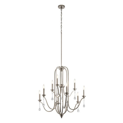 Kichler Karlee 9-Light Classic Pewter Candle Chandelier