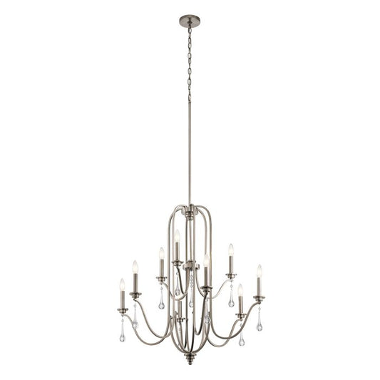 Kichler Karlee 9-Light Classic Pewter Candle Chandelier