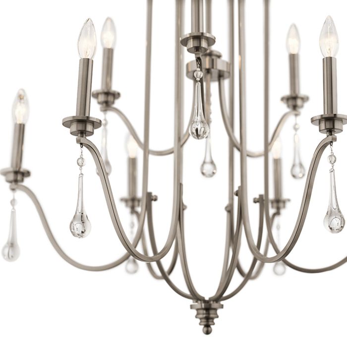 Kichler Karlee 9-Light Classic Pewter Candle Chandelier