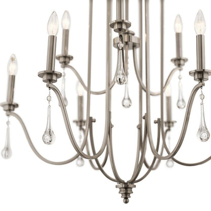 Kichler Karlee 9-Light Classic Pewter Candle Chandelier