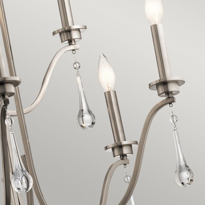 Kichler Karlee 9-Light Classic Pewter Candle Chandelier
