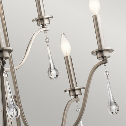 Kichler Karlee 9-Light Classic Pewter Candle Chandelier