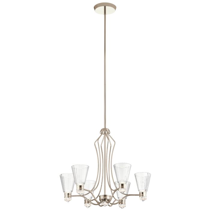 Kichler Kayva 13-Light Polished Nickel LED Glass Chandelier
