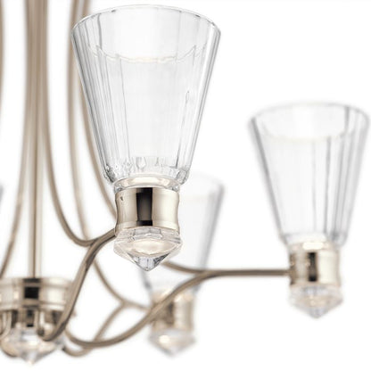 Kichler Kayva 13-Light Polished Nickel LED Glass Chandelier