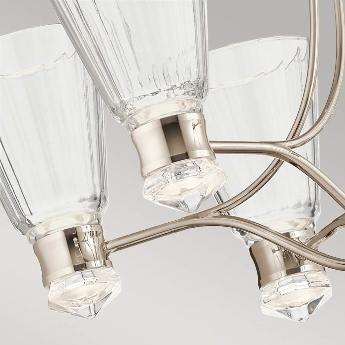 Kichler Kayva 13-Light Polished Nickel LED Glass Chandelier