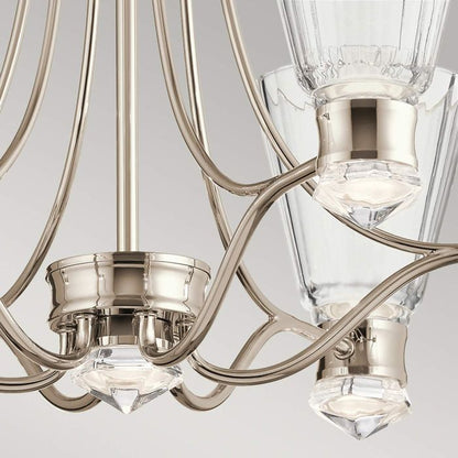 Kichler Kayva 13-Light Polished Nickel LED Glass Chandelier