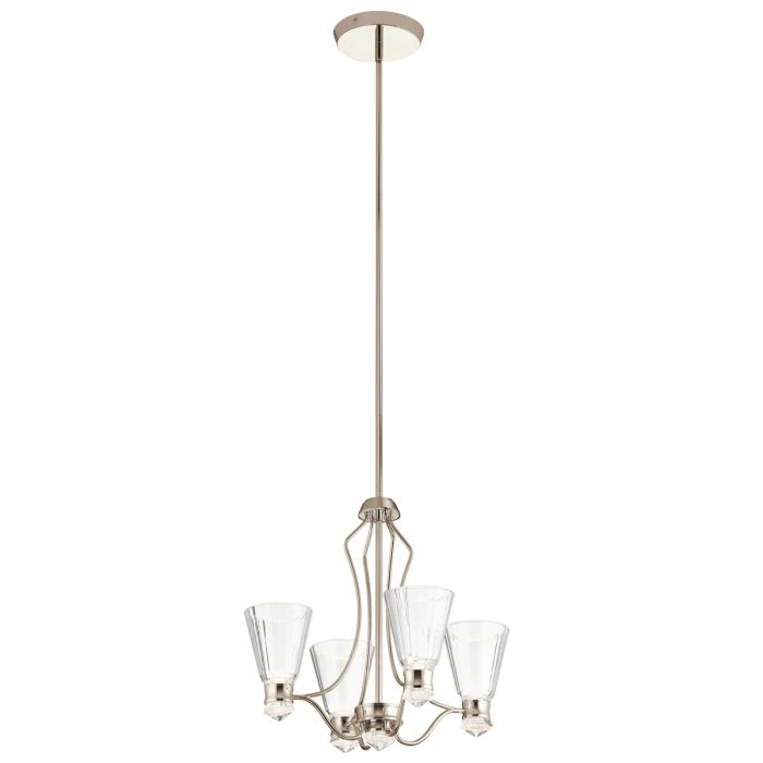 Kichler Kayva 9-Light Polished Nickel LED Glass Chandelier