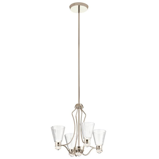 Kichler Kayva 9-Light Polished Nickel LED Glass Chandelier