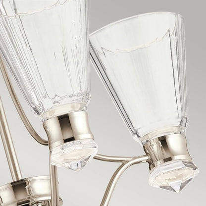 Kichler Kayva 9-Light Polished Nickel LED Glass Chandelier