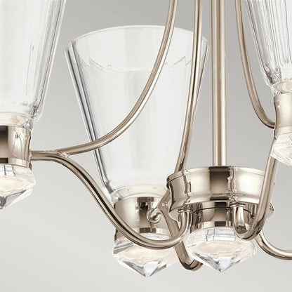 Kichler Kayva 9-Light Polished Nickel LED Glass Chandelier