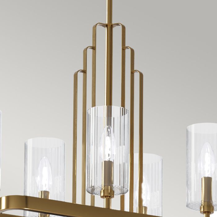 Kichler Kimrose 10-Light Brushed Natural Brass Linear Island Chandelier