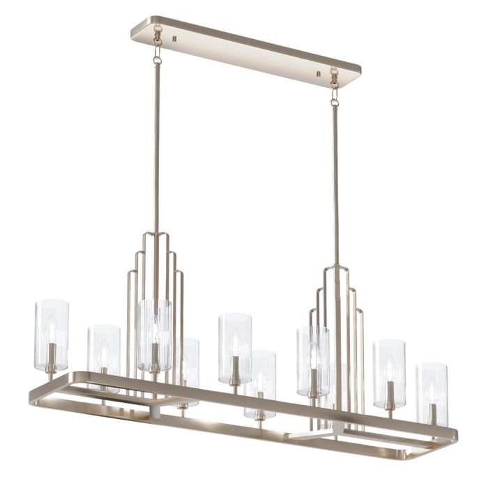Kichler Kimrose 10-Light Polished Nickel Linear Island Chandelier