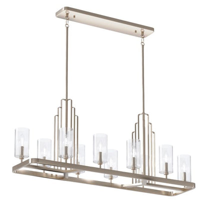 Kichler Kimrose 10-Light Polished Nickel Linear Island Chandelier