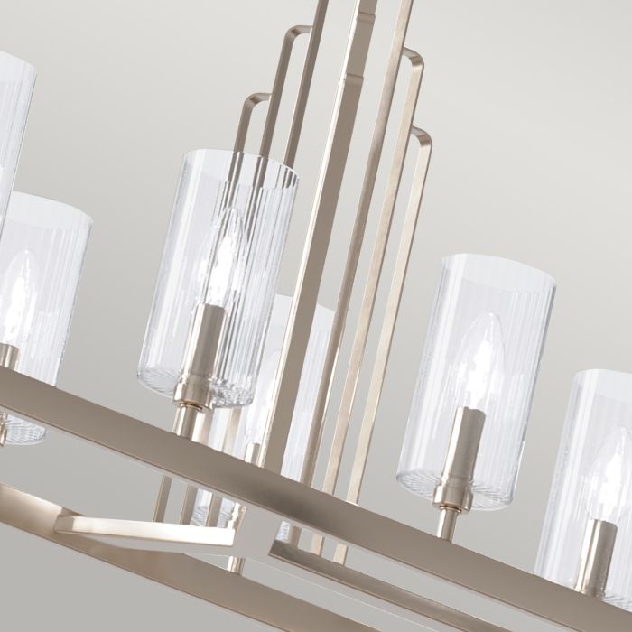 Kichler Kimrose 10-Light Polished Nickel Linear Island Chandelier