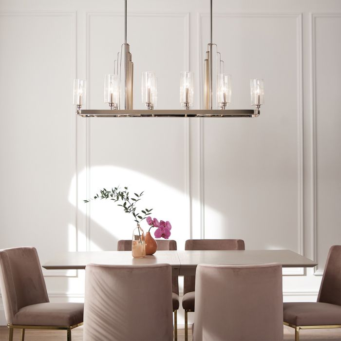 Kichler Kimrose 10-Light Polished Nickel Linear Island Chandelier