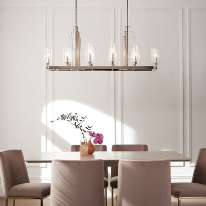 Kichler Kimrose 10-Light Polished Nickel Linear Island Chandelier