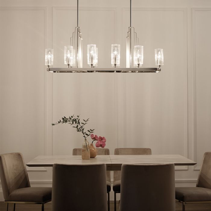 Kichler Kimrose 10-Light Polished Nickel Linear Island Chandelier