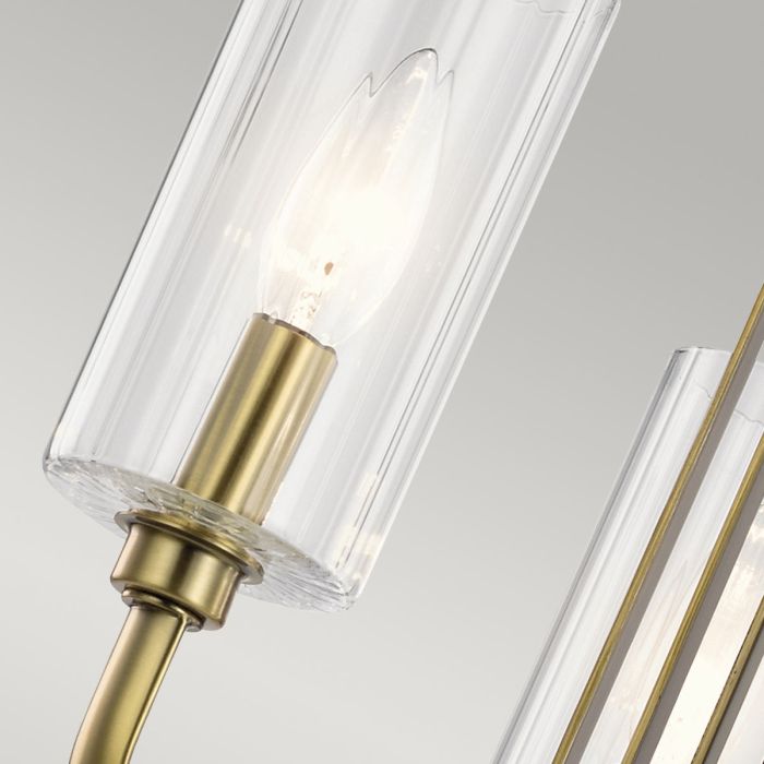 Kichler Kimrose 3-Light Brushed Natural Brass Glass Chandelier