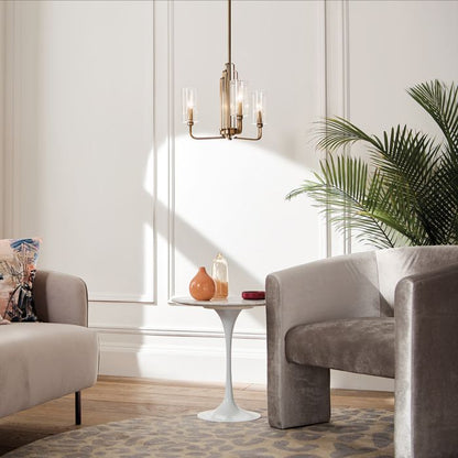 Kichler Kimrose 3-Light Brushed Natural Brass Glass Chandelier