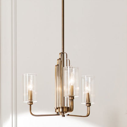 Kichler Kimrose 3-Light Brushed Natural Brass Glass Chandelier