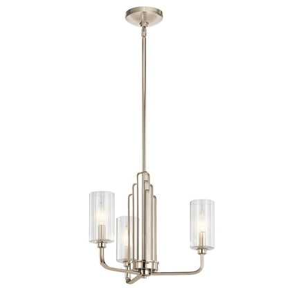Kichler Kimrose 3-Light Polished Nickel Glass Chandelier