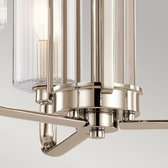 Kichler Kimrose 3-Light Polished Nickel Glass Chandelier