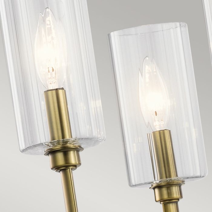 Kichler Kimrose 6-Light Brushed Natural Brass Glass Chandelier