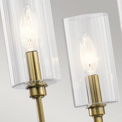 Kichler Kimrose 6-Light Brushed Natural Brass Glass Chandelier