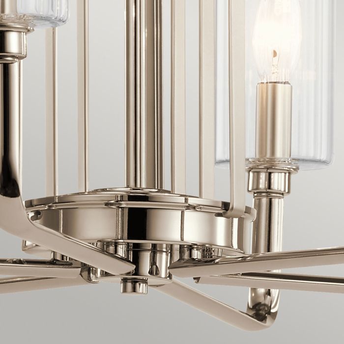 Kichler Kimrose 6-Light Polished Nickel Glass Chandelier