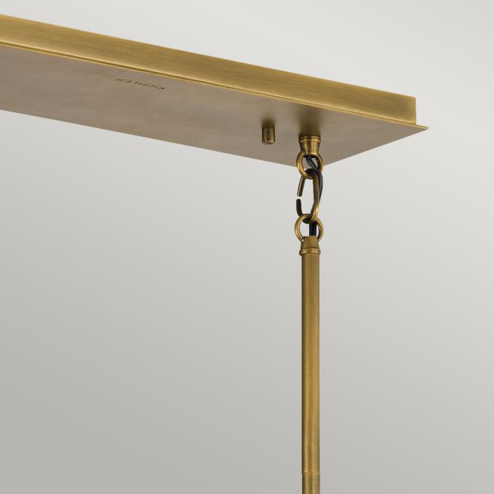 Kichler Linara 5-Light Linear Island Chandelier - Black & Natural Brass