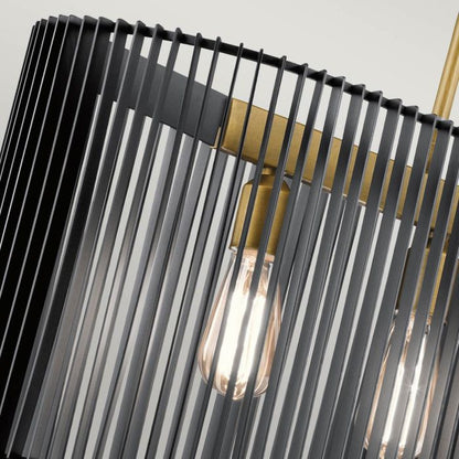 Kichler Linara 5-Light Linear Island Chandelier - Black & Natural Brass