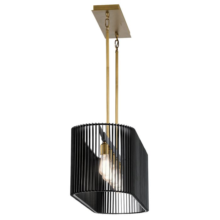 Kichler Linara 5-Light Linear Island Chandelier - Black & Natural Brass