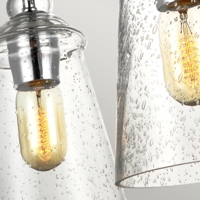 Generation Lighting (Feiss) Loras 3-Light Chrome Seeded Glass Wagon Wheel Chandelier