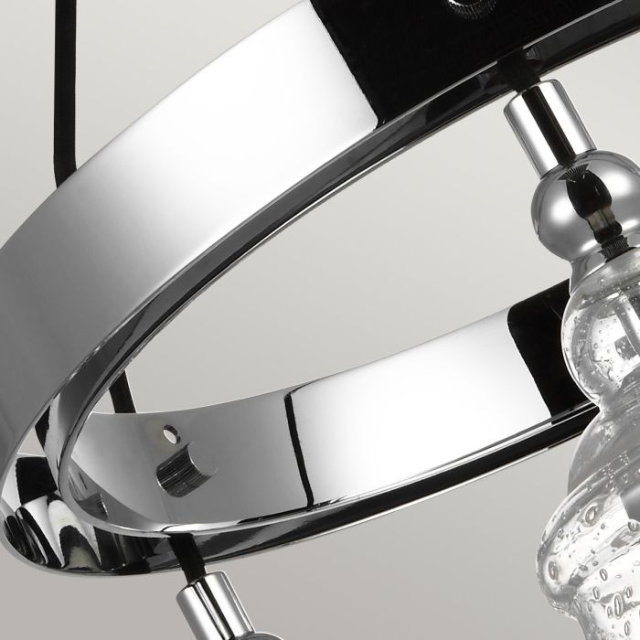 Generation Lighting (Feiss) Loras 3-Light Chrome Seeded Glass Wagon Wheel Chandelier